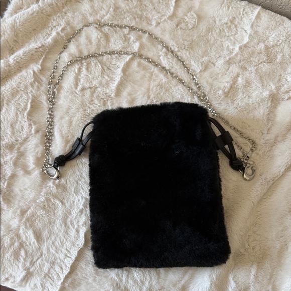 Coach Handbags - Coach Black Faux Fur Shoulder Bag